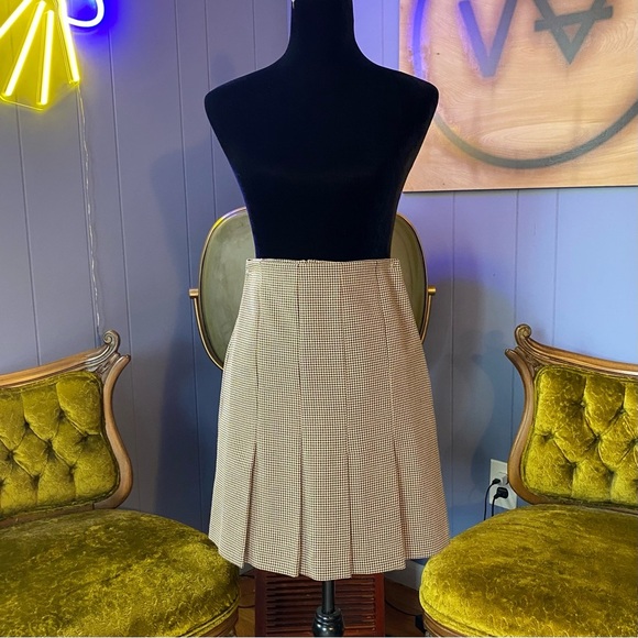 Vintage 90s Moda Int’l Pleated Houndstooth Skirt Size 2 - Picture 2 of 7